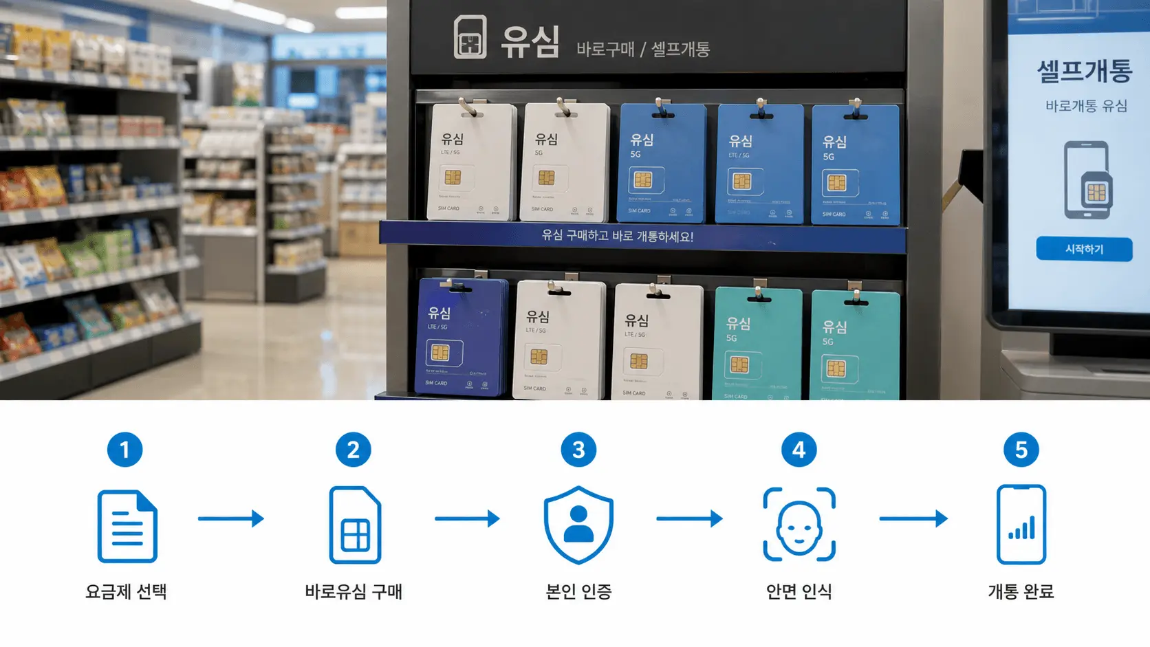 KT 선불요금제 5분 비대면 셀프개통 5단계 절차