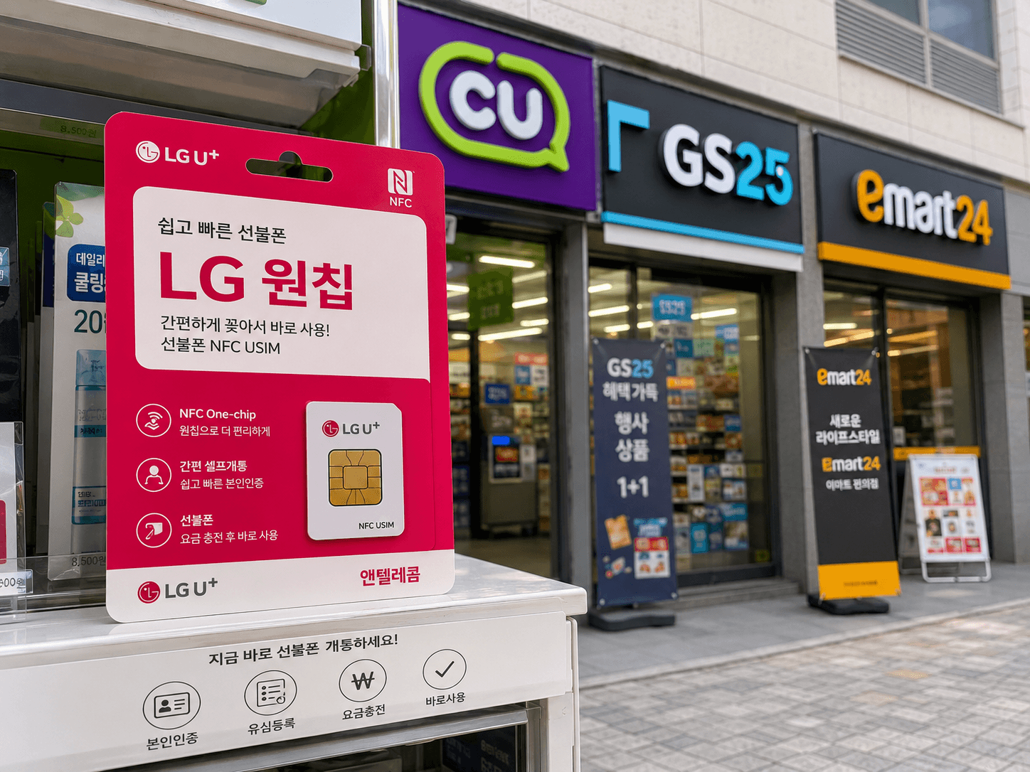 L망 호환 유심 LG 원칩 8800원