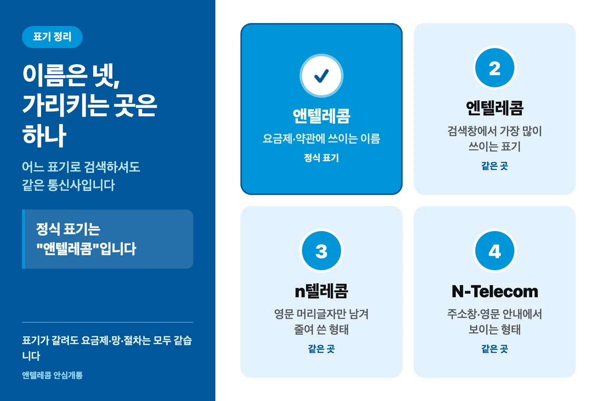엔텔레콤 앤텔레콤 n텔레콤 N-Telecom 표기 4가지 정리